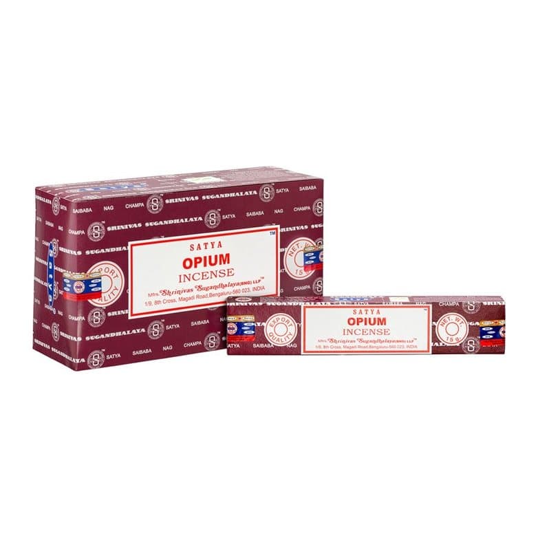 Box of 12 packs of Satya Opium incense sticks