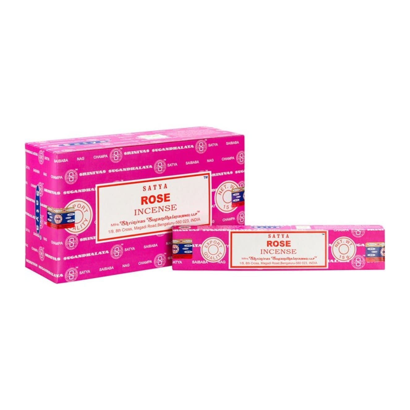 Boxed set of 12 Satya rose incense sticks