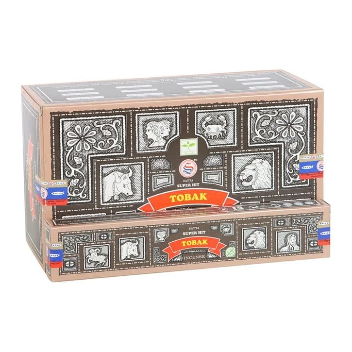 Box of 12 packs of Satya Superhit Tobak incense sticks