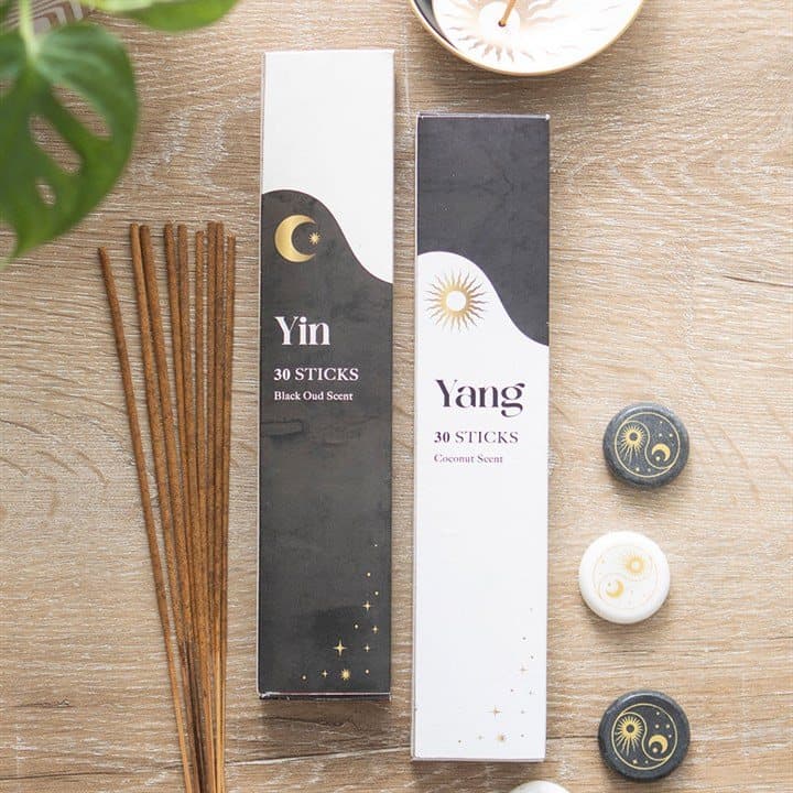 Two packs of Yin Yang incense sticks, Black Oud and Coconut