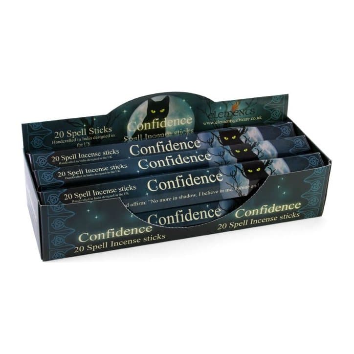 Display box of Confidence Spell incense sticks by Lisa Parker