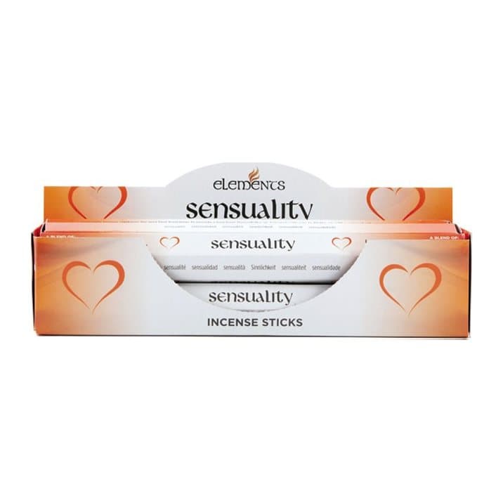 Display box of six packs of Sensuality incense sticks