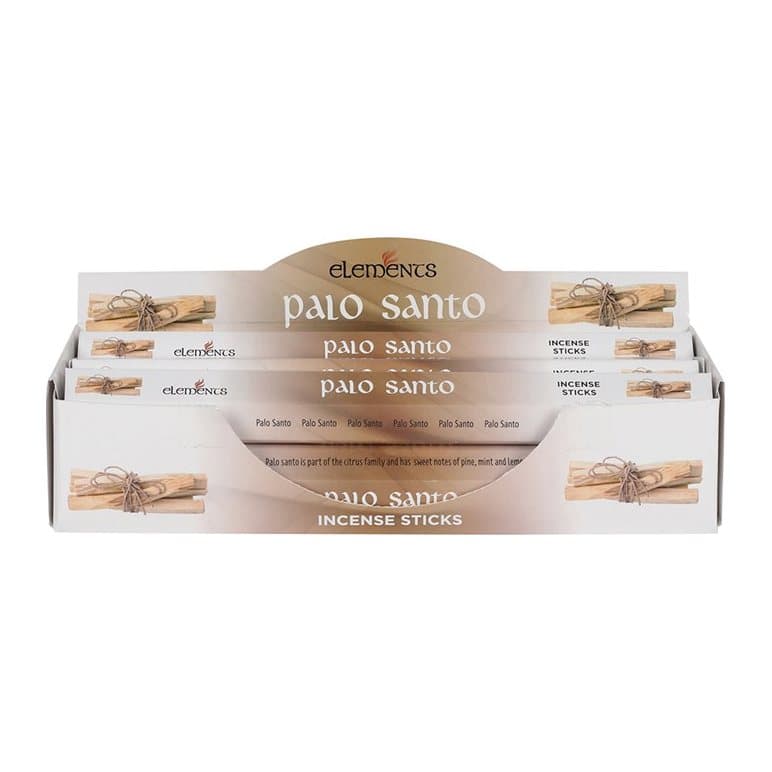 Box of six packs of Elements palo santo incense sticks