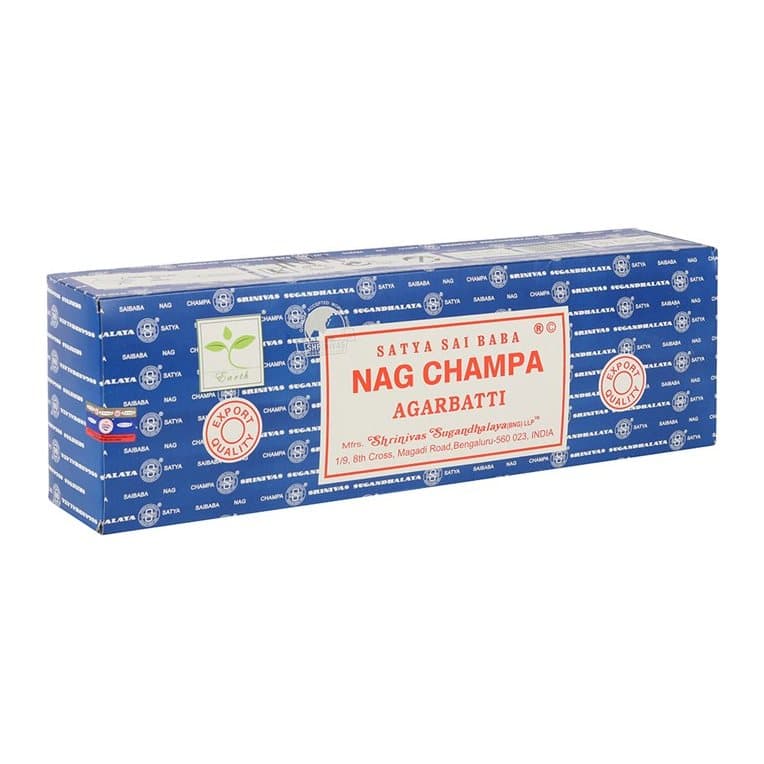 Picture box of six packs of Sai Baba Nag Champa incense sticks