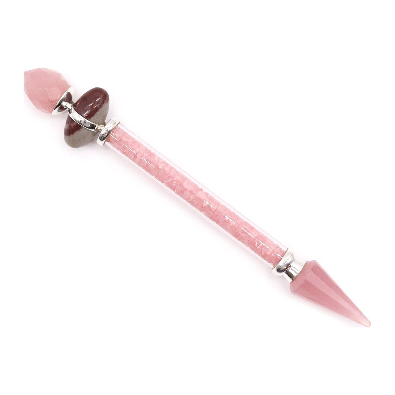 Slim rose quartz Shiva lingam gemstone wand
