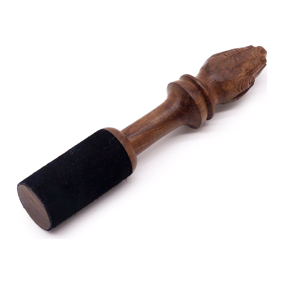 Wooden singing bowl striker with Namaste carving