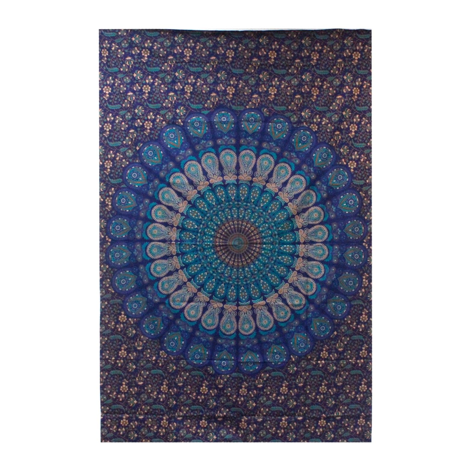 Cotton bedspread and wall hanging in a classic mandala design