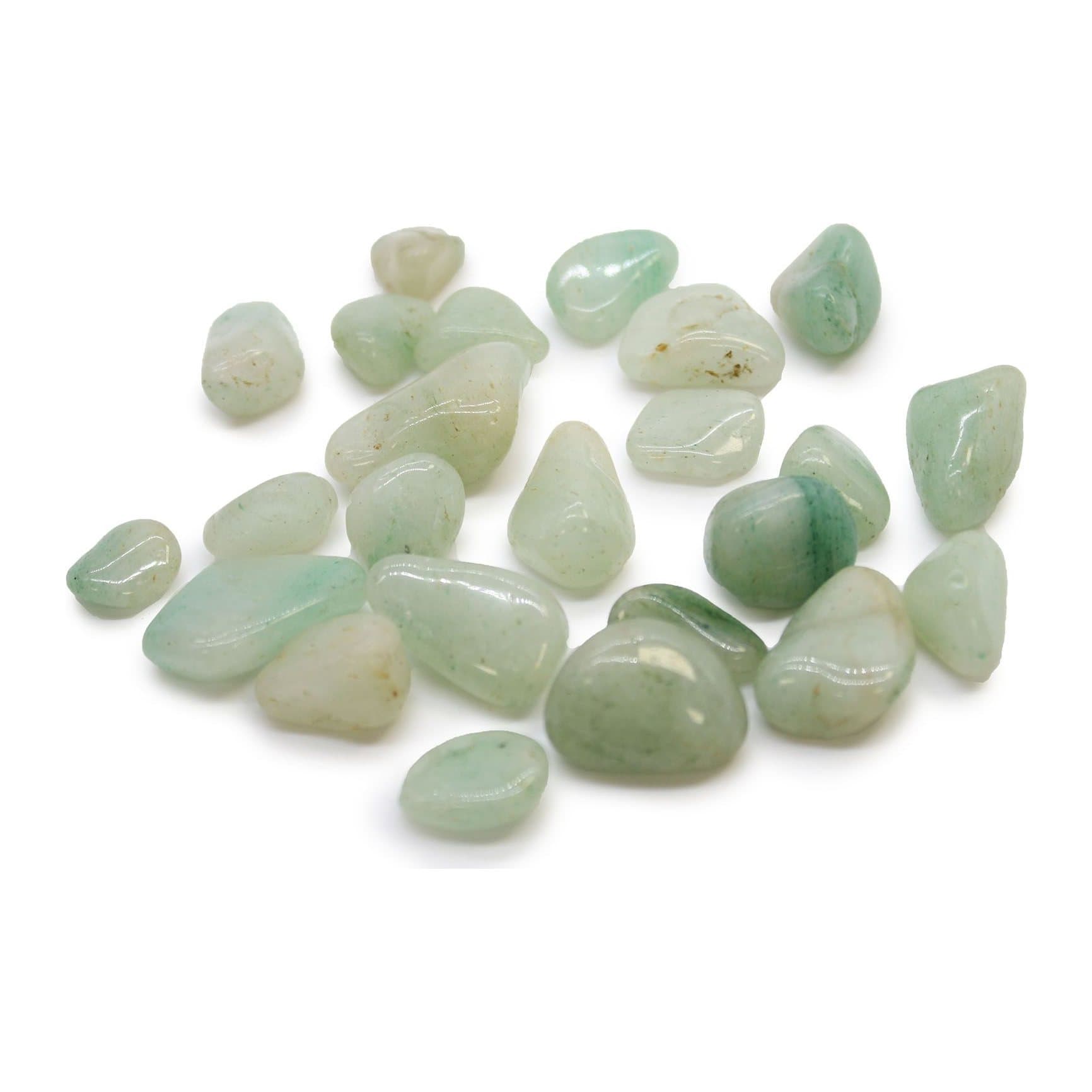 Two small African aventurine tumble stones