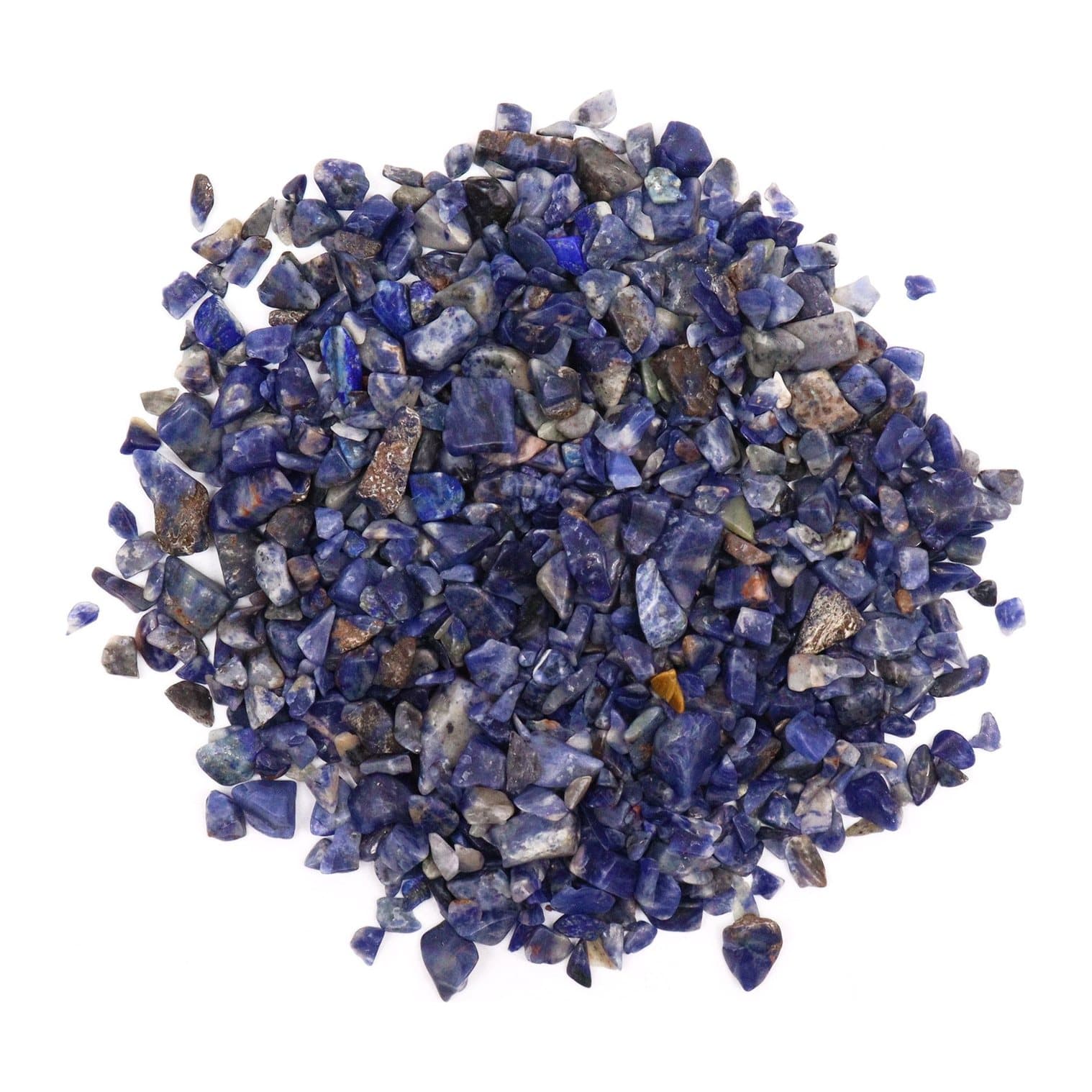 Bulk bag of blue and grey tumbled sodalite gemstone chips