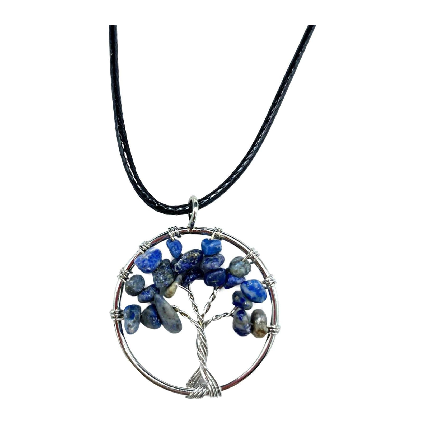 Tree of Life pendant with a deep blue sodalite stone