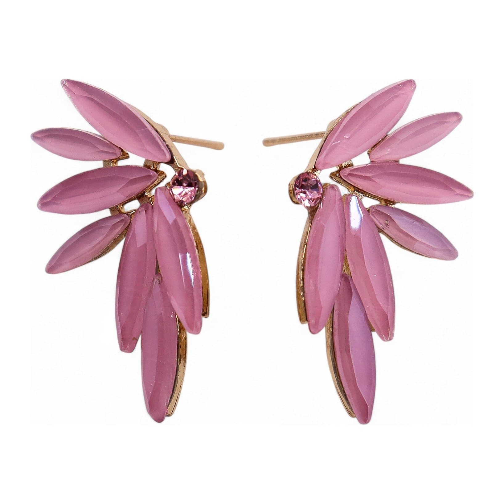 Soft pink vintage glass fairy earrings