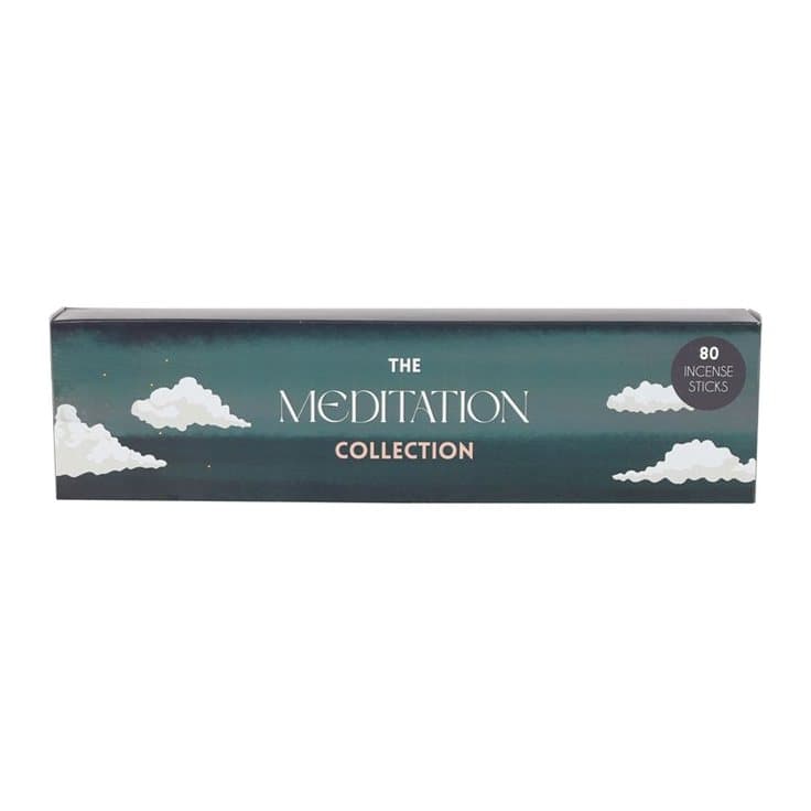 Four packs of incense sticks in a cardboard display box