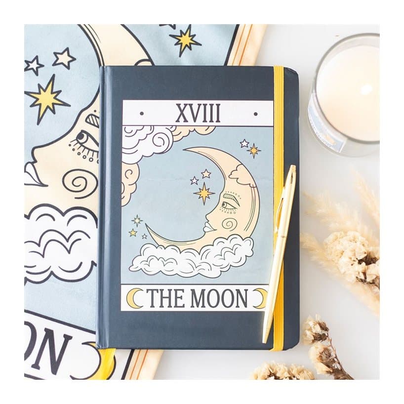 A5 notebook with a vintage The Moon tarot card cover