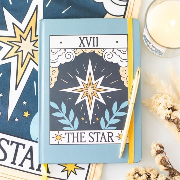 A5 notebook with a vintage The Star tarot card cover