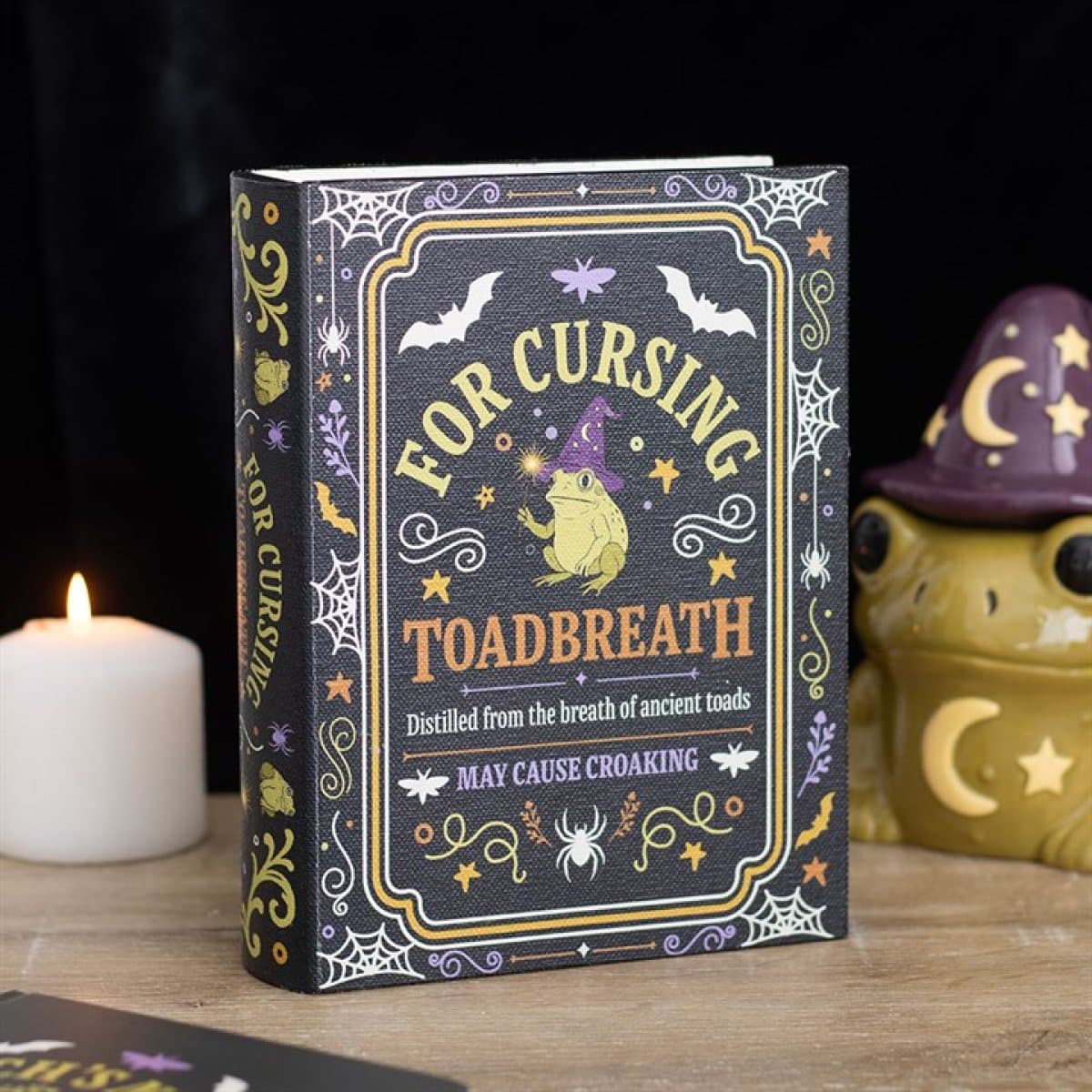 Book-shaped storage box designed as a spell book with Toadbreath artwork