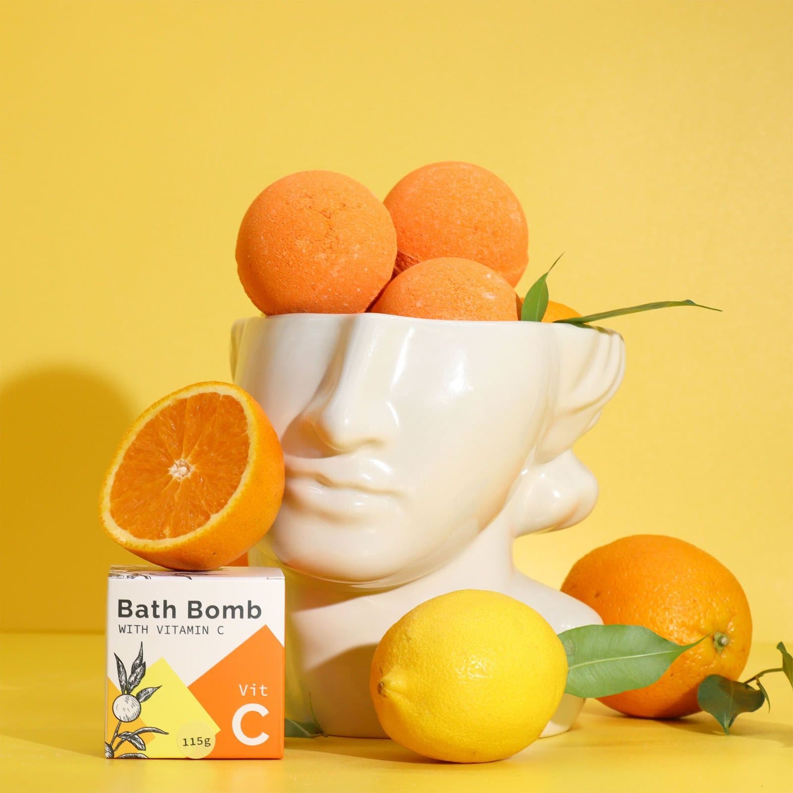 Pack of two vitamin C bath bombs with essential oils