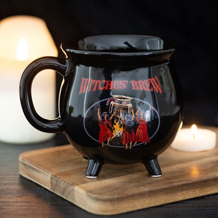 Ceramic cauldron-shaped Witches' Brew mug