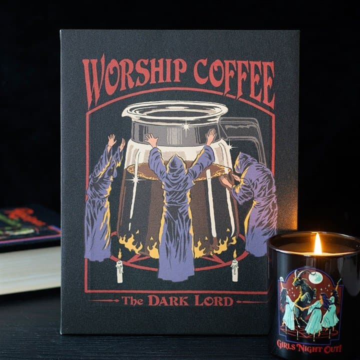Worship Coffee stretched canvas plaque by Steven Rhodes