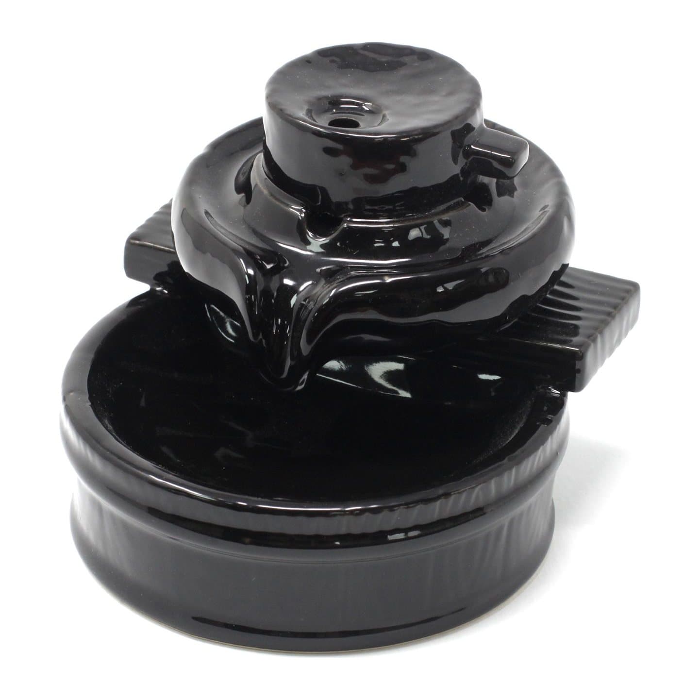 Ceramic backflow incense burner tower with smoke pouring down
