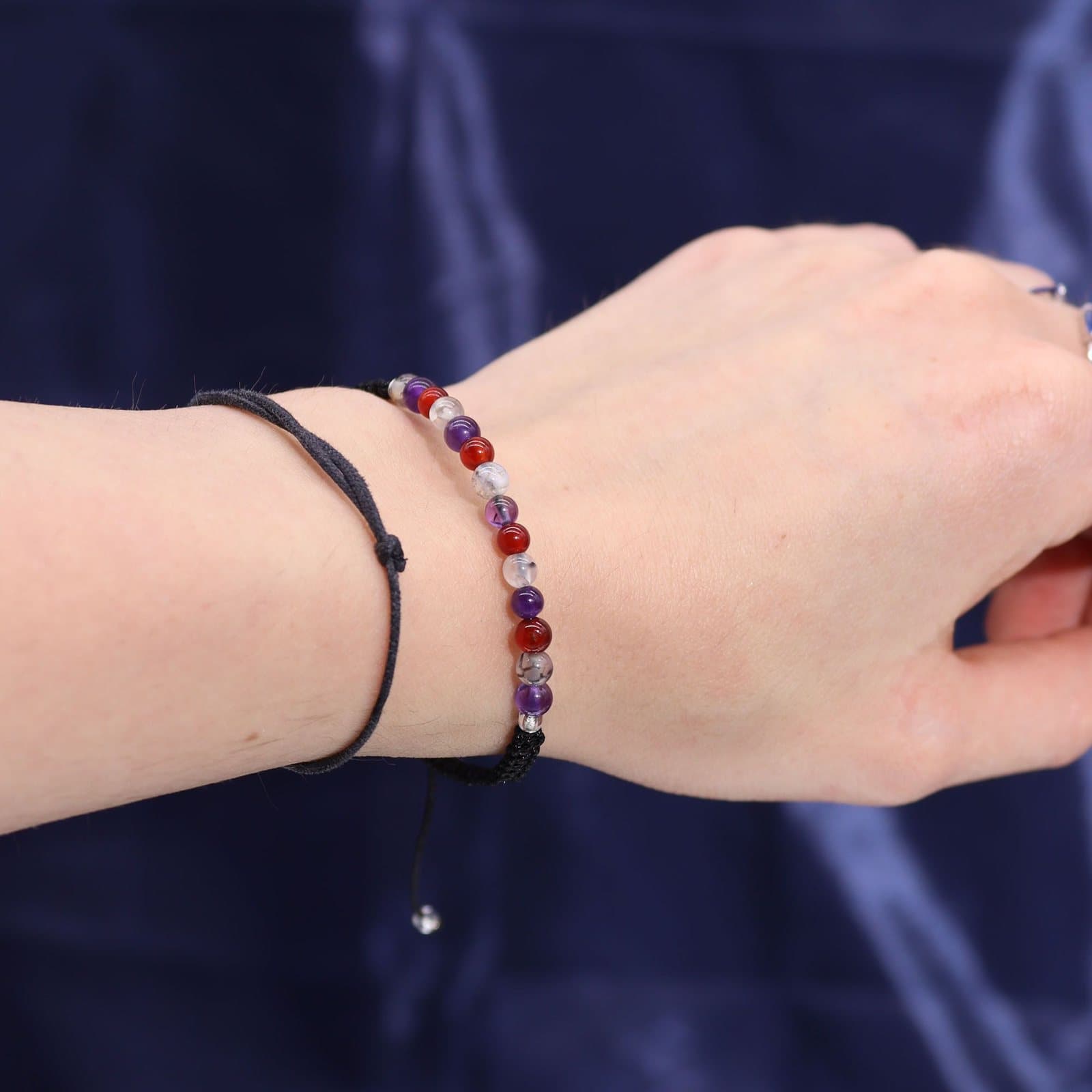 Zodiac crystal candle set with a gemstone bracelet